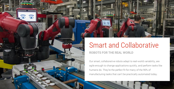 索耶(Sawyer)的兄弟產品巴克斯(Baxter)機器人。(圖片來源/Rethink Robotics 官網)