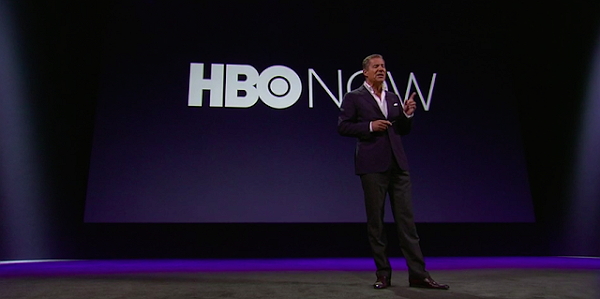 蘋果2015年發表會「Spring Forwards」上宣佈與HBO合作推出「HBO Now」的服務。(圖片來源/彭博社)