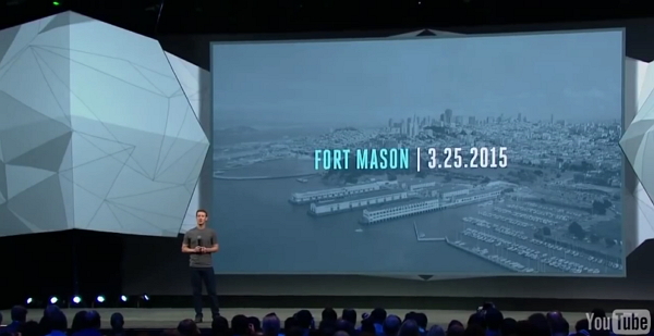 2014年的F8大會上,Mark Zuckerberg宣布2015大會的日期及地點。(圖片來源/@facebookdevelopers Youtube)