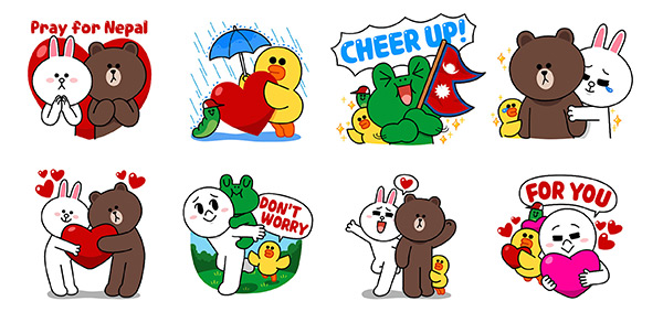 熊大也做公益!LINE 推出全球慈善貼圖 協助尼泊爾地震受災戶