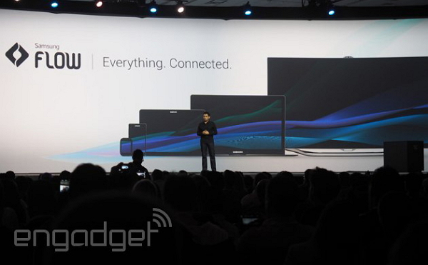 2014年底Samsung在其開發者大會上介紹「Flow」平台技術。（圖片來源／engadget）