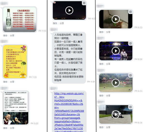 內容包含笑話、健康小知識及眾多短片等。(圖片來源/LINE電腦版)