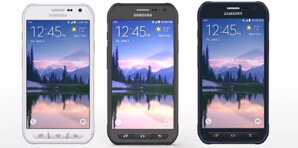 Galaxy S6 Active共有迷彩藍、迷彩白與灰色 3 種顏色,由美國 AT & T 獨家販售。(圖片來源/AT&T)