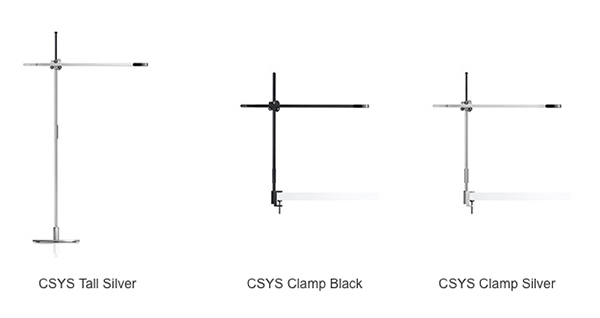 共推出 CSYS Desk 檯燈、CSYS Tall 立燈、CSYS  Clamp 夾燈這三種款式(圖片來源/Dyson 官網)