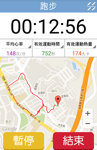 並且結合手機 GPS ,將運動路線一併記錄