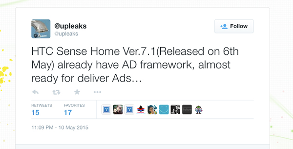 @Upleaks 的爆料指出是跟著 Sense Home 的更新一併推出的(圖片來源/ @Upleaks 推特)