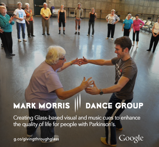 這款 Google Glass 的軟體叫做「Moving Through Glass」,主要是以 Mark Morris Dance Group 提供的舞蹈課程為基礎。(圖片來源/Moving Through Glass)