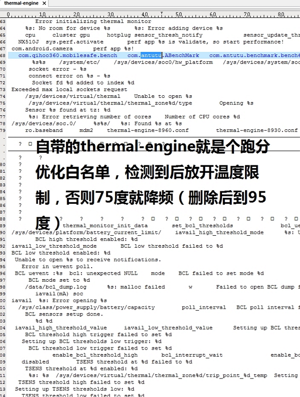 安兔兔跑分軟體就在這白名單內,這也突顯出 S810 的跑分的確有問題。(圖片來源/驅動之家)