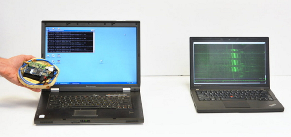 PITA 可以接收到附近 19 英吋（約 48 公分）內電腦發出來的無線電波，再破解該電腦傳出來的密鑰。（圖片來源／Tel Aviv University）