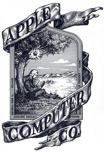 蘋果第一個 LOGO 設計的非常古典,概念就從牛頓而來。(圖片來源/蘋果)