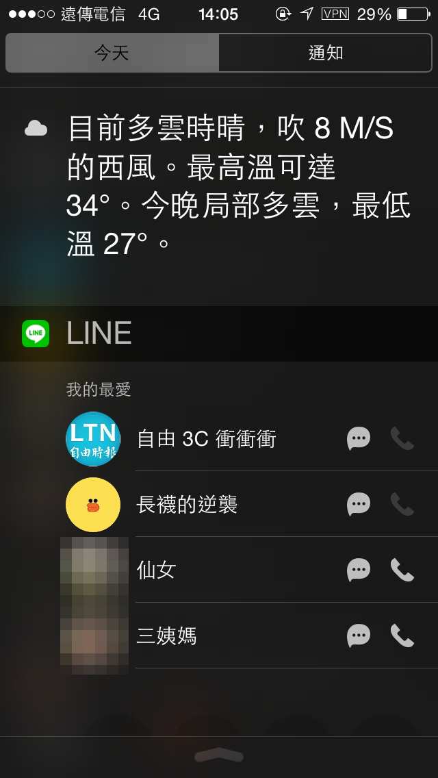 之後通之中心就會有我的最愛的名單囉～