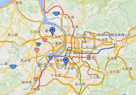 只要有加入地址訊息的聯絡人,都會顯示在地圖上