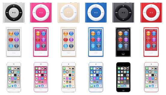 iPod 系列將會有多款新色推出（圖片來源／macrumors）
