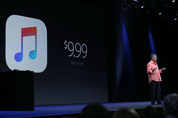 蘋果於上月推出旗下線上串流音樂服務 Apple Music,每月收費 9.99 美元(圖片來源/法新)