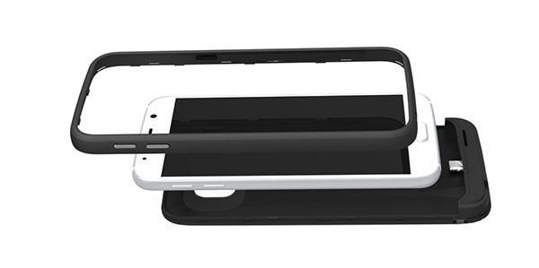 採用邊框以及機背電池分開的兩件式設計（圖片來源／擷取自 incipio 網站）