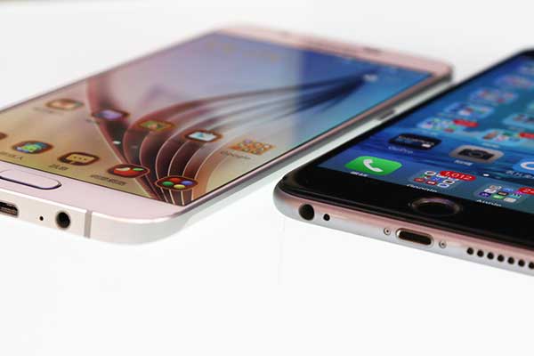 Galaxy A8 與 iPhone 6 Plus 機身厚度比較