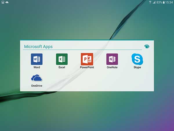 Tab S2 預載了微軟的 Office 應用軟體,是從今年開始有的合作