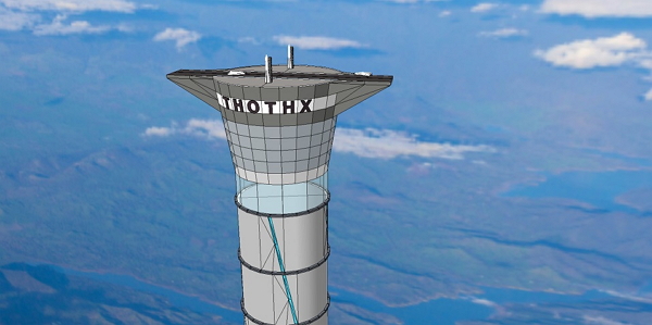 這座太空電梯的高度,為目前全球第一高的杜拜哈里發塔(830 公尺)的 20 倍高。(圖片來源/THOTH TECHNOLOGY)