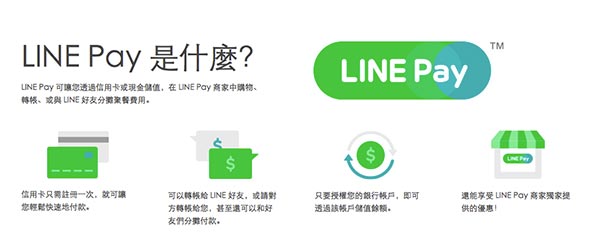 使用 LINE Pay 的好處(圖片來源/擷取自 LINE 官網)