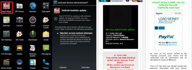 這款 App 會傳送冒充 FBI 的訊息,要求 7 天內交附 500 美金(圖片來源/leiphone)