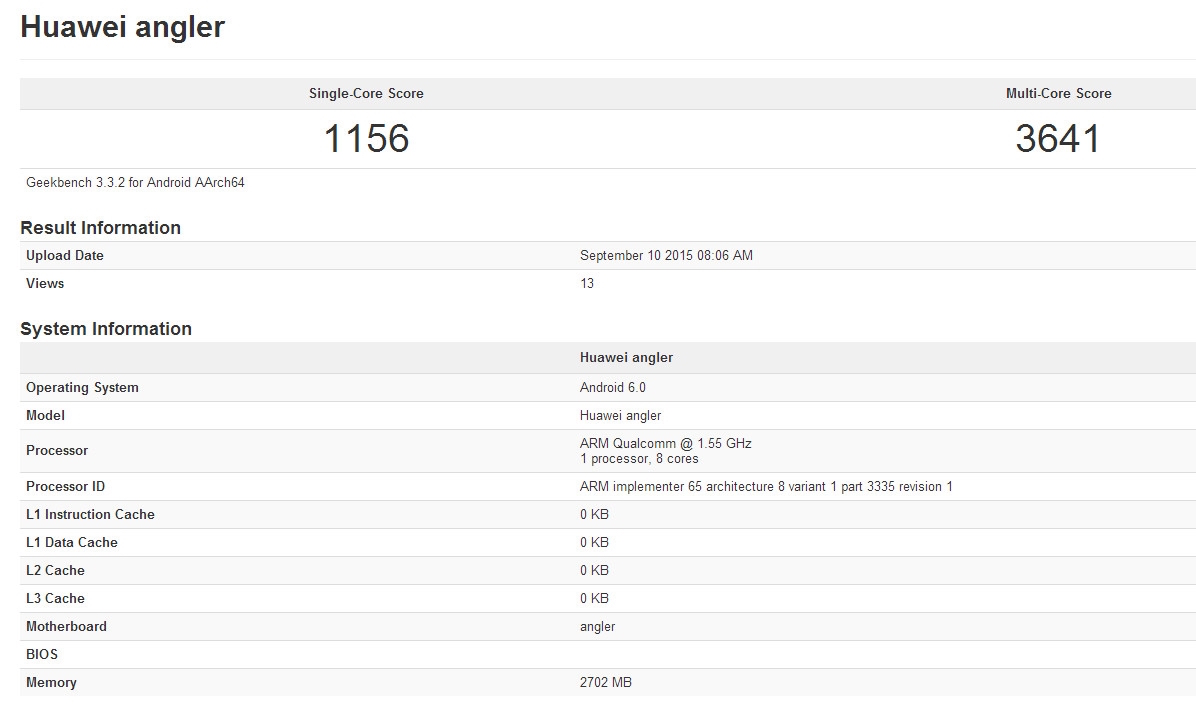 GeekBench 網站已經可以查到這款手機的跑分資料(圖片來源/phandroid)