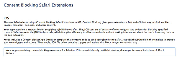 Apple 並不是內建此一功能,而是允許這類外掛程式與 Safari 結合(圖片來源/擷取自蘋果官網)