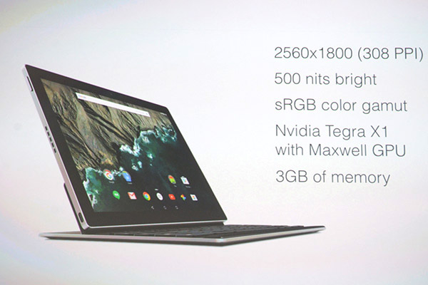 Pixel C 的大致規格(圖片來源/擷取自 Engadget 網站)