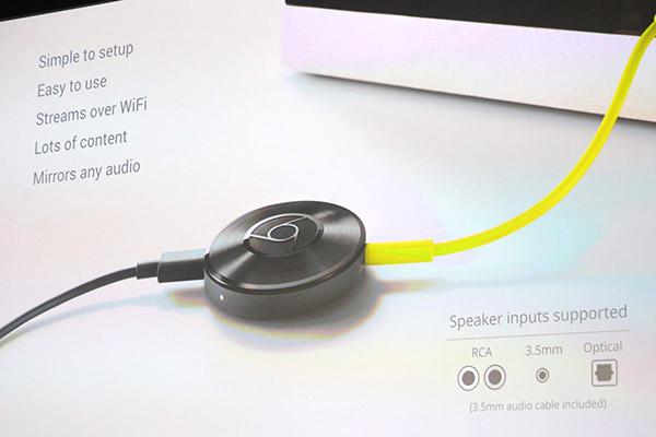 Chromecast Audio(圖片來源/擷取自 Engadget 網站)