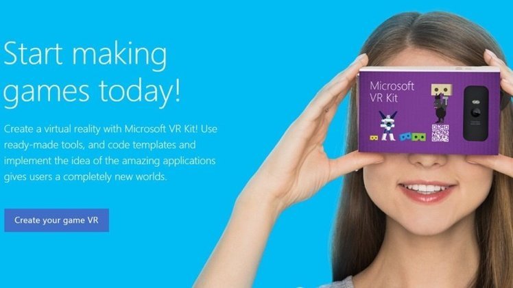 微軟決定也將效法 Google Cardboard 友善、便宜、親民的概念,打造出類似的產品「VR Kit」。(圖片來源/微軟)