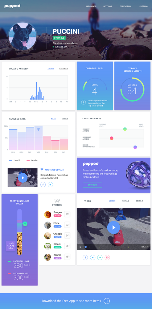 PupPod 開發團隊也計畫推出寵物健康平台（圖片來源／Kickstarter）