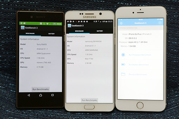 旗艦手機誰最威?iPhone 6s Plus 對 Note 5 對 Z5 實戰對決:效能篇