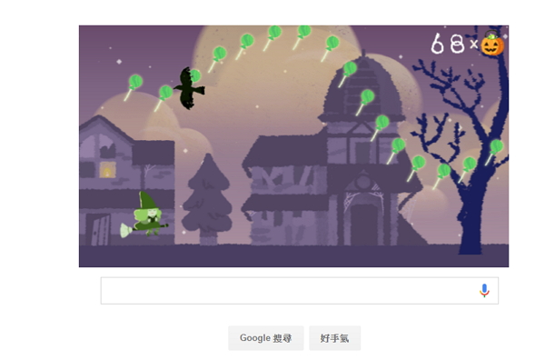 只要按著空白鍵即可控制女巫的飛行路線(圖片來源/Google)