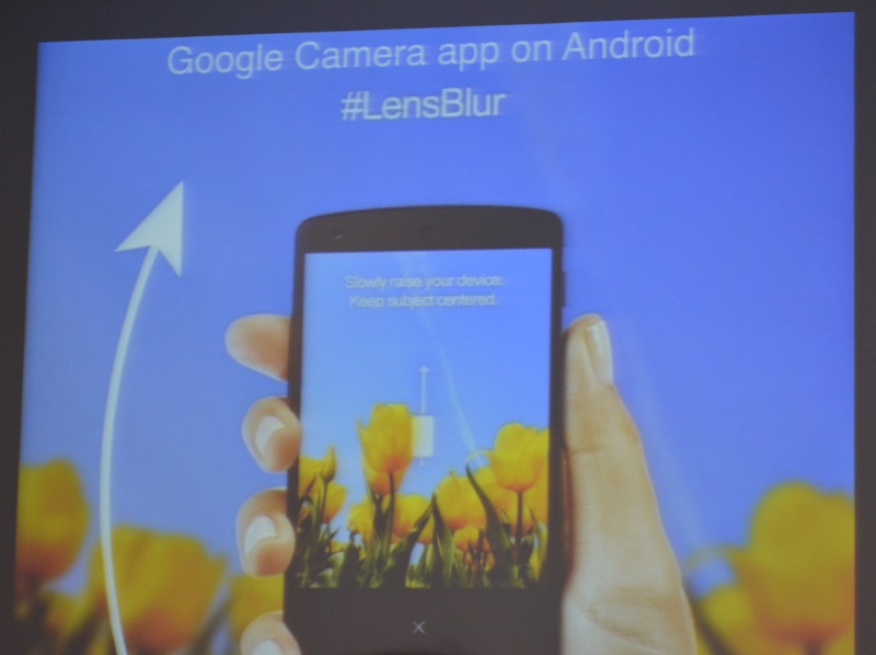 「鏡頭模糊 Lens BLur」功能可以捕捉到更多影像資訊,像是景深(圖片來源/記者譚偉晟拍攝)