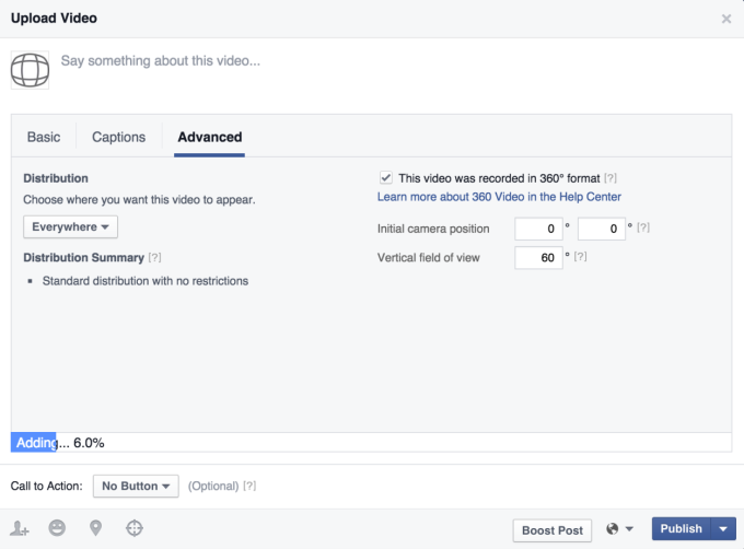 Faecbook 也支援部分 360 度全景攝影裝置,可以直接將影片上傳到 Facebook,而無須透過電腦(圖片來源/TechCrunch)