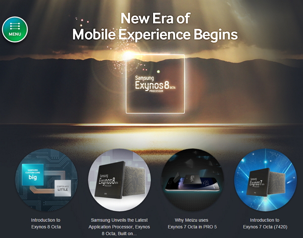 Exynos 8890 首度由 4 個三星客製化核心加上 4 個 Cortex-A53 核心所組成(圖片來源/三星)