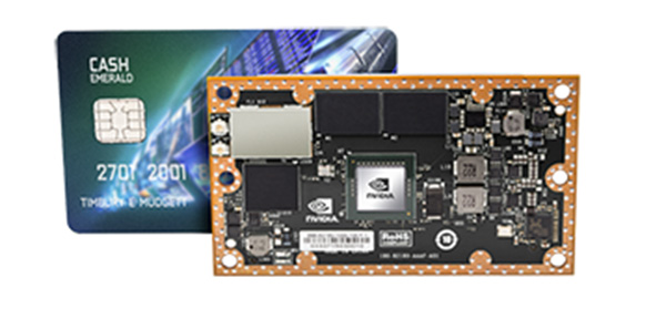 JETSON TX1 行動運算平台的體積僅有一張信用卡大小(圖片來源/擷取自 NVIDIA 官網)