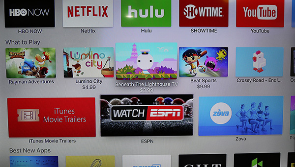 但是切換到美國帳號後，可以看到可以看 HBO NOW、Netfilx、Hulu 等網路電視，真正可以做到取代有線電視的角色