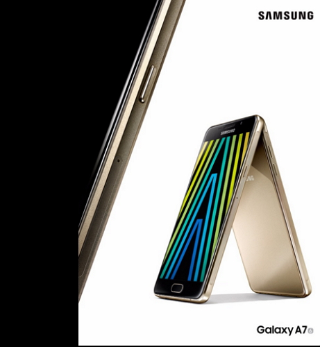 三星昨(2)日推出了三款 2016 年的 A 系列手機。圖為 Galaxy A7