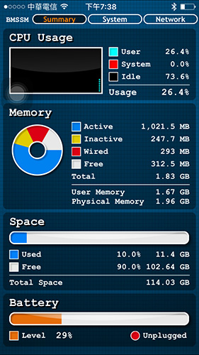 在清除記憶體後回到 312 MB