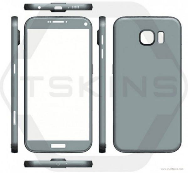 先前曝光的外觀圖,顯示 Galaxy S7 依舊相機凸出(圖/ITSkins )