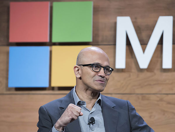 微軟現任 CEO Satya Nadella (圖片來源/法新)