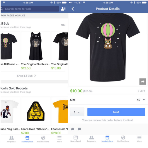 Facebook 新的購物頁面(圖/Andrew Watts)