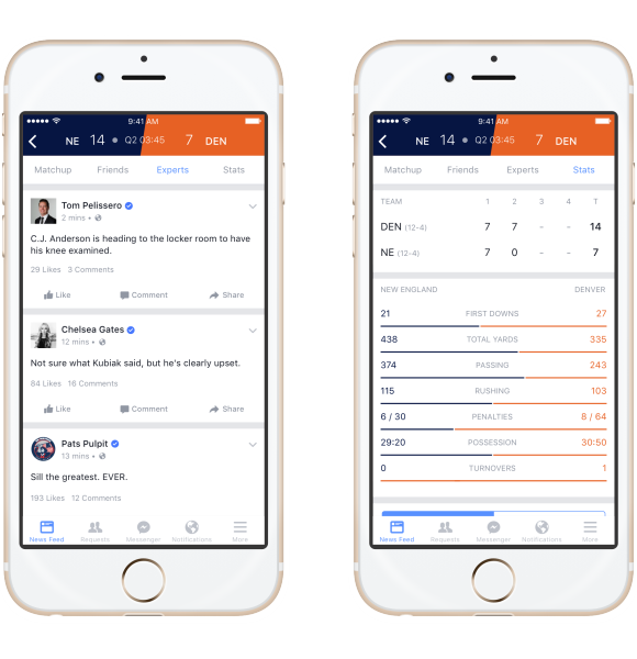 球迷瘋狂了! Facebook 推出「線上體育場」即時賽況功能