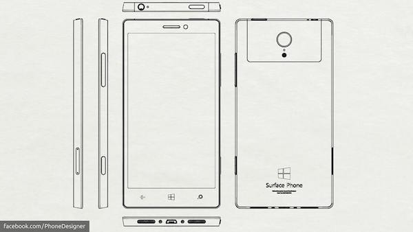 PhoneDesigner 所繪製的 Surface Phone 想像圖(圖片來源/擷取自 venture beat 網站)