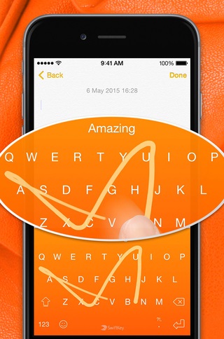 SwiftKey 也支援滑動輸入（圖／iTunes）