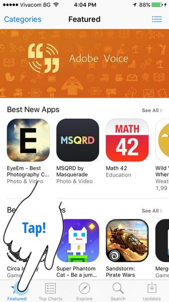 快速連續點擊圖示，可以清理 App Store 的快取（圖／Phone Arena）