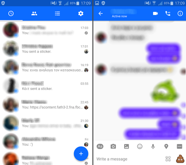 Messenger App 的介面設計也略有調整(圖/Android Police)