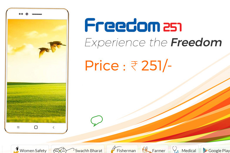 消息曝光後的 Freedom 251 網站圖樣（圖／Arstechnica）