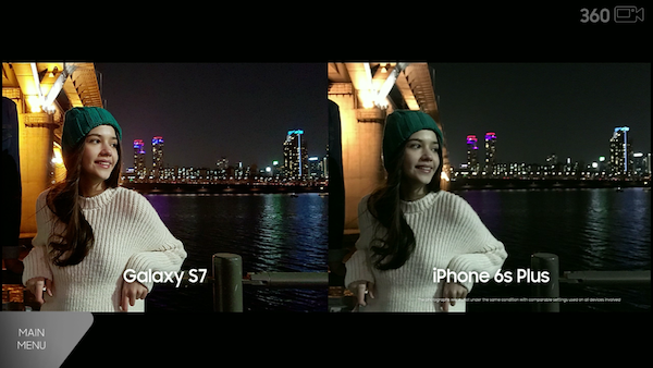 現場還用 S7 所拍的照片(左)跟 iPhone 6s Plus 拍的照片(右)比較