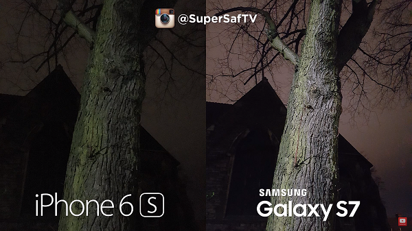 Galaxy S7 與 iPhone 6s 低光源拍攝表現(圖/SuperSaf TV)